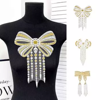 1 шт., украшение для одежды, костюм для выступлений, наклейка в виде бабочки, свадебное платье, аксессуары, многослойный, яркий цветной сектор
