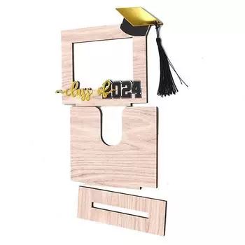 1 шт., украшение для рабочего стола, шляпа бакалавра, фоторамка, тема для выпускного, подарок на выпускной, деревянная комбинация