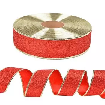 1 шт., украшение для рождественской елки, лента, декор для комнаты, вечерние украшения, рождественские украшения, поставки 50 мм красный
