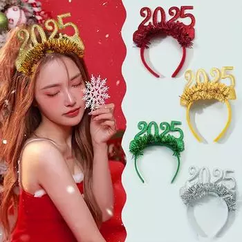 1 шт. Украшение для рождественской вечеринки 2025 Eve Supplies Happy Headdress Plastic