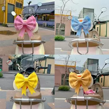 1 шт., украшение для шлема для автомобиля, мотоцикла, украшение для заднего зеркала электрического велосипеда, PE-бант для мотокросса, наклейка на шлем для бездорожья розовый