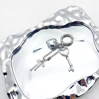 1 шт., украшение для сумочки для автомобиля, ювелирные изделия ручной работы, сделай сам, Y2K, персиковое сердце, замок, бант, брелок для ключей для женщин и девочек, милый подарок для дружбы as the picture