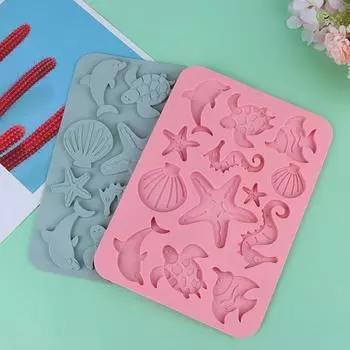 1 шт., украшение для выпечки торта, морская биологическая силиконовая форма для шоколада, сделай сам, морская серия, морская звезда, морской конек, инструменты для выпечки