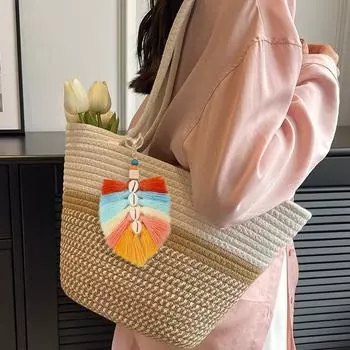 1 шт. Украшение из ракушек, ручная работа, украшение для одежды, современная простота, подвеска-кисточка, украшение для брелка в стиле бохо