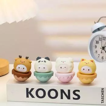 1 шт., украшение из смолы в виде милой свиньи, текстовый знак, дизайн, помощник по настроению, домашний автомобиль, олень, кошка, медведь, пингвин, кукла, потная овца, автоматическое украшение A1