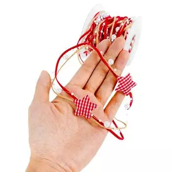 1 шт ? Украшение на елку Шелковая лента Рождественская вечеринка Рождественская лента Звезда Бусина Цепочка