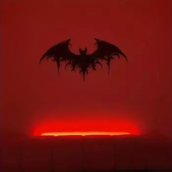 1 шт., украшение на стену в виде черной летучей мыши на Хэллоуин, современная скульптура в виде силуэта, настенное украшение в виде железной летучей мыши, подходит для гостиной чёрный