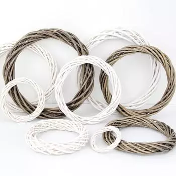 1 шт., украшение окна своими руками, подвесная цветочная композиция для двери, цветочная гирлянда, практичный свадебный фестиваль, пасхальный цветочный венок, круг 10cm белый