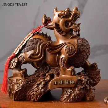 1 шт., украшение Pixiu из смолы размером 27x13x27 см, для гостиной класса люкс, кабинета, офиса, украшения стойки регистрации, подарка на открытие магазина