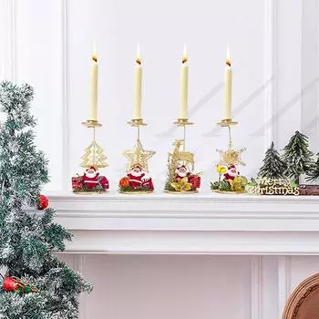 1 шт. украшение рабочего стола Рождественская свеча орнамент фон подсвечник Рождественский железный подсвечник