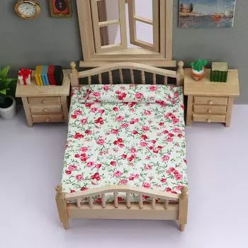 1 шт. Украшение своими руками 1:12 кукольных домиков Миниатюрный сломанный цветник Игрушечная мини-мебель Спальня Кукольный домик Двуспальная кровать