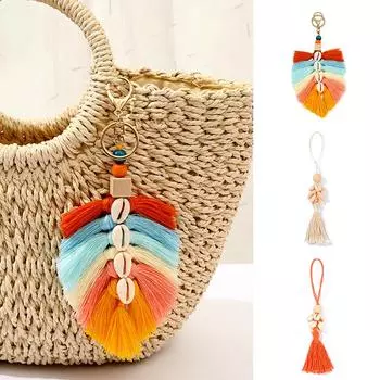 1 шт. Украшение в виде ракушки, современная простота, украшение для одежды, ручная работа, подвеска-кисточка в стиле бохо, украшение для брелока