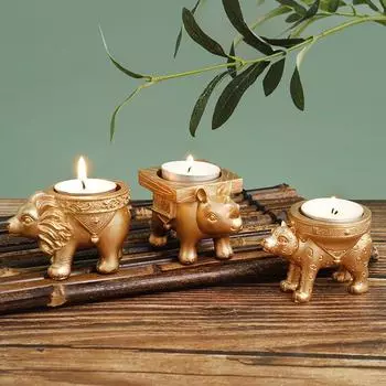 1 шт. Украшения для дома интерес смола современный подсвечник оригинальность животное ручной трехмерный белый