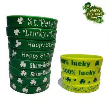 1 шт., украшения для ирландской вечеринки St. Силиконовый браслет ко Дню Святого Патрика, ирландский браслет, браслет One Size