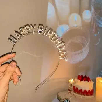 1 шт. Украшения для вечеринок Популярные металлические блестящие английские буквы обручи реквизит аксессуары резинки для волос повязка на голову розового золота