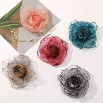 1 шт. украшения из шифона DIY из органзы свадебные обожженные края розы марлевые повязки на голову платье