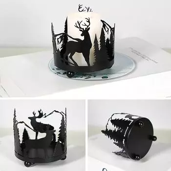 1 шт. украшения Лось железный полый подсвечник домашний Рождественский декор декор стол реквизит подарок