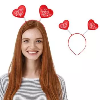 1 шт., украшения на День святого Валентина, нежные пайетки, сердечко, пушистая повязка на голову, прекрасный тканевый декор для вечеринки, обруч для волос