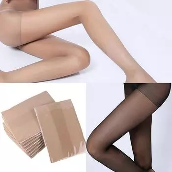 1 шт. ультратонкие прозрачные бархатные бесшовные колготки анти-стриппинг шелк свободный крой высокая талия телесный