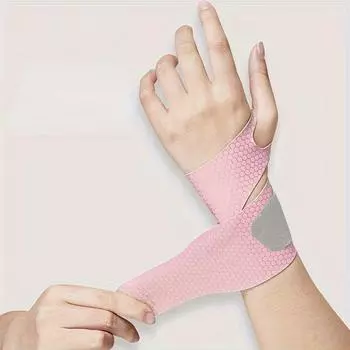 [1 шт. Ультратонкий напульсник] Ультратонкий 1 шт. Регулируемый напульсник для поддержки запястного канала | Дышащий Легкий для занятий спортом и офиса 1pc розовый