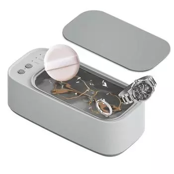 1 шт. ультразвуковой очиститель ювелирных изделий, портативный звуковой очиститель 45 кГц с таймером для очков, колец, сережек, ожерелий, ремешка для часов, кисточек для макияжа 1PCS белый