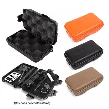 1 шт., уличная пластиковая коробка, водонепроницаемый герметичный чехол для выживания, контейнер для кемпинга, путешествия, коробка для хранения чёрный