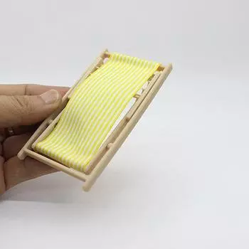 1 шт., уличное кресло для отдыха, миниатюрные предметы для кукольного домика, деревянная модель пляжного кресла для девочки, мини-мебель, аксессуары для самостоятельной сборки синий