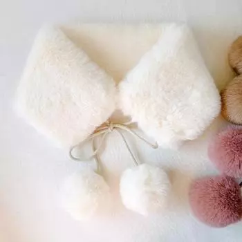 1 шт., уличный ветрозащитный пушистый шейный платок, меховой воротник, плюшевый шарф, однотонный, зимний, теплый, мягкий, глушители, искусственный мех белый