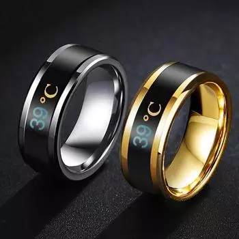 1 шт., умное кольцо для измерения температуры, кольцо для пары, кольцо для отображения температуры на указательном пальце 11 серебряный