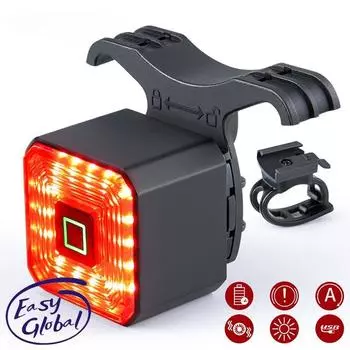 1 шт. Умный задний фонарь для велосипеда с автоматическим включением/выключением, стоп-сигналом, светодиодный задний фонарь для шоссейного велосипеда с зарядкой через USB, для горного велосипеда, безопасная вспышка