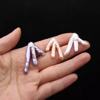 1 шт. уникальные искусственные жемчужные бусины в форме куриного когтя для изготовления ювелирных изделий своими руками необычный подарок на Хэллоуин Рождество белые розовые аксессуары поделки 1930 мм 1Pc/1930mm белый