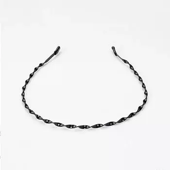 1 шт., унисекс, черные эластичные нескользящие простые металлические повязки на голову для мужчин и женщин, волнистая повязка на голову, весенний обруч для волос, модные аксессуары для волос