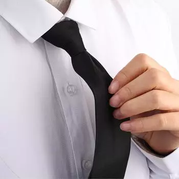 1 шт. унисекс, черный простой зажим на галстуке, защитный галстук, униформа, рубашка, костюм, галстуки, стюард, матовые похороны, ленивые галстуки для мужчин, женщин, студентов чёрный