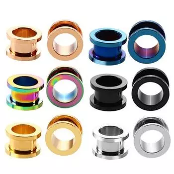 1 шт., унисекс, двойная расклешенная беруша, пирсинг, туннель, расширитель, ювелирные изделия 3mm серебряный