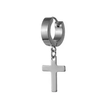 1 шт., унисекс, нержавеющая сталь, панк, мужские, черные, клипсы, геометрические, треугольные, звездные, подвесные, серьги, женские, готические, ювелирные изделия 09