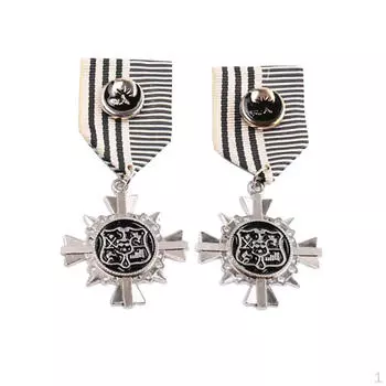 1 шт., унисекс, серебряная медаль в стиле стимпанк с лентой, брошь на булавке, нарядное платье, вечерние