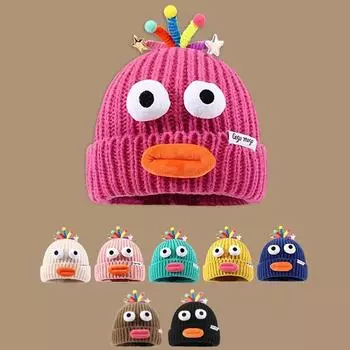 1 шт., унисекс, забавная мультяшная шапка из пряжи в виде сосиски, полные губы, забавный реквизит для фотосъемки, мешковатая вязаная шапка чёрный