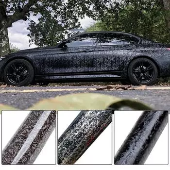 1 шт. универсальная автомобильная глянцевая 3D кованая черная серебристая углеродная волокнистая виниловая пленка для мотоцикла, наклейки для украшения автомобиля, аксессуары