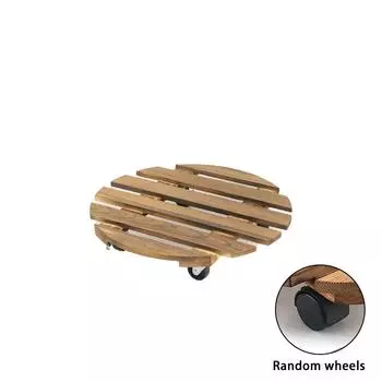 1 шт. Универсальная деревянная с колесами подставка на колесиках для перевозки горшков, тележка для кашпо, основание для цветочного горшка 25*25*6.5CM