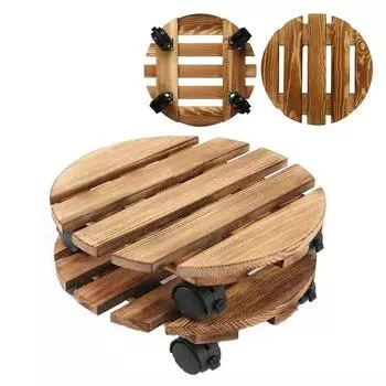 1 шт. универсальная деревянная стойка на колесиках, тележка для перемещения горшков, основание цветочного горшка, основание горшка 25*25*6.5