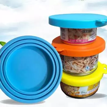 1 шт., универсальная крышка для хранения свежих продуктов, зоотоваров, кошачьего корма, собачьего корма, силиконовая крышка для банки для животных розовый