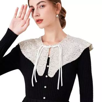 1 шт. Универсальная многофункциональная шаль в китайском стиле с имитацией воротника, накидка с пайетками, шаль с воротником-чеонгсамом