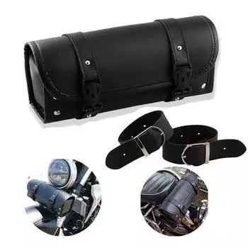 1 шт. Универсальная мотоциклетная водонепроницаемая сумка для инструментов, кожаный дорожный чехол, передняя багажная сумка для Harley Bobber/Suzuki/Honda/Yamaha чёрный
