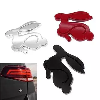 1 шт. Универсальная мультяшная наклейка для стайлинга автомобилей Jetta Golf 3D металлическая эмблема бегущего кролика на задний багажник наклейка чёрный