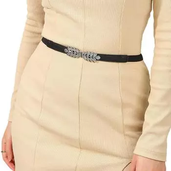 1 шт. Универсальная одежда для одежды, аксессуары для самостоятельного изготовления, модный женский пояс из искусственной кожи черного и белого цвета, тонкий эластичный пояс чёрный