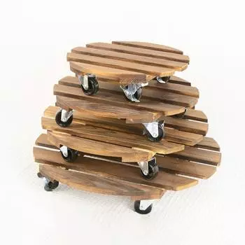 1 шт. универсальная тележка для перемещения горшков с колесами, передвижная подставка, стойка, деревянная основа для горшка, основа для цветочного горшка 25*25*6.5