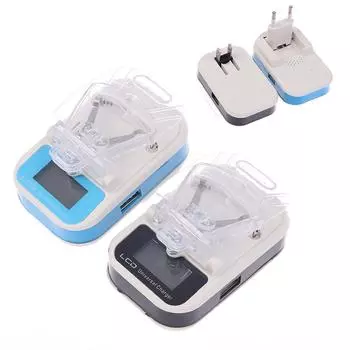 1 шт., универсальное зарядное устройство Us/Eu с ЖК-индикатором, адаптер для зарядки сменного дополнительного аккумулятора телефона Black EU Plug