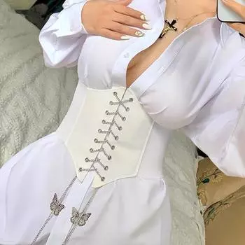 1 шт. Универсальные ремни с эластичной цепочкой, тугой пояс, аксессуары для одежды, аксессуары для свитеров, пояс-бабочка в стиле кушака