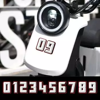 1 шт. универсальные виниловые наклейки с цифрами 0-9 для гоночного шлема мотоцикла, декоративные наклейки для мотоцикла, аксессуары для стайлинга мотоциклов