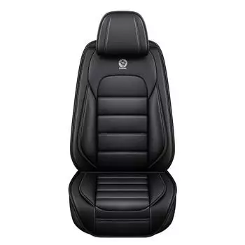 1 шт. Универсальный чехол на автомобильное сиденье, подходит для большинства грузовиков, седанов и внедорожников, простая установка, дышащие чехлы на сиденья из ПУ кожи 1PC чёрный